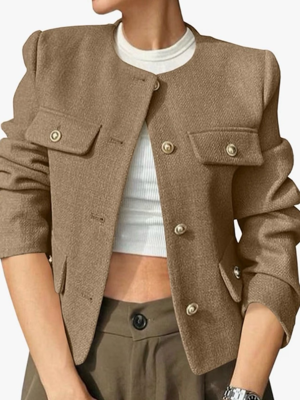 Cicy Bell Womens Cropped Tweed Blazer, NEW no tags, small